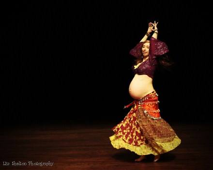 Carmela dancing at Bloomington Belly Dances - 2014