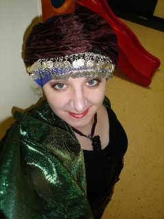 Melissa with belly dance turban
