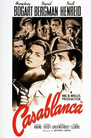 Movie poster for Casablanca.