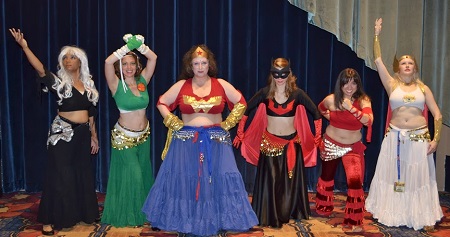 DDBD in their super hero costumes before Gen Con Costume Contest 2013. 