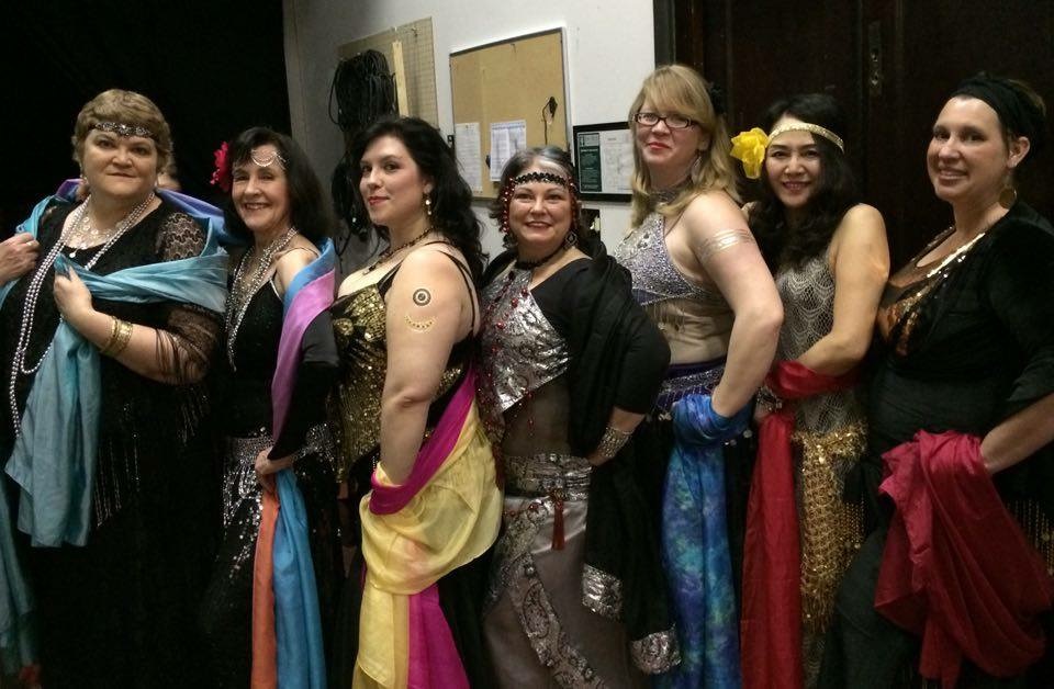 Caravanserai Dancers backstage at Bloomington Belly Dances 2015.