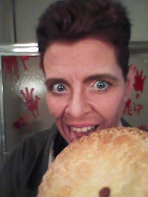 Derek as Dean eating pie.